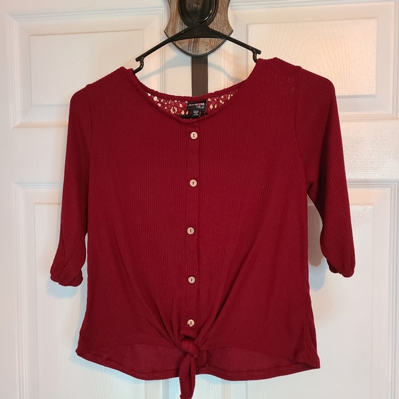 Ransom Woman's Quarter Sleeve Blouse, Size: Large Color: Red - Picture 3 of 14
